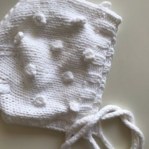 Cotton, pure white baby bonnet